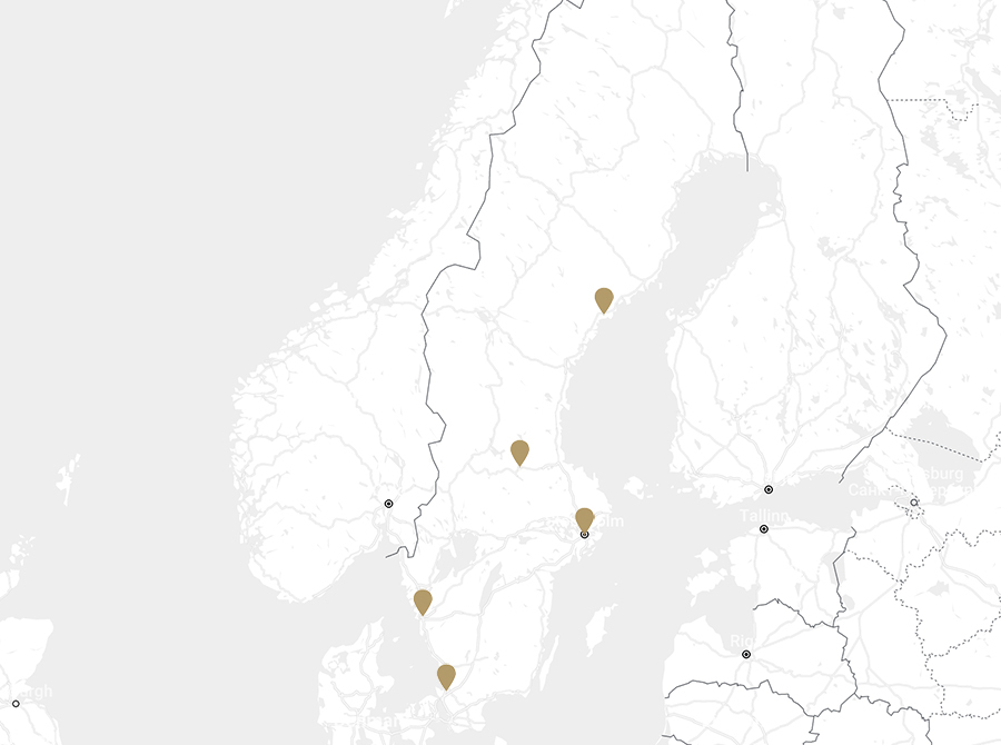 Vi finns på 5 orter runt om i Sverige